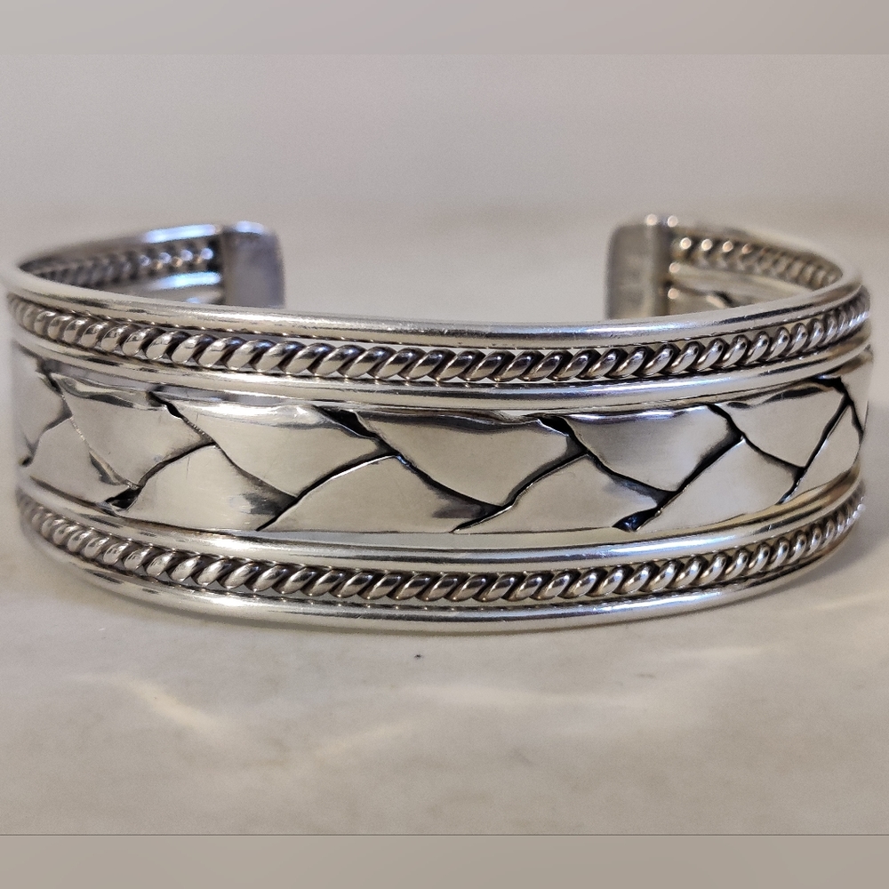 Massive Sterling Silver Braided Cuff Bracelet
